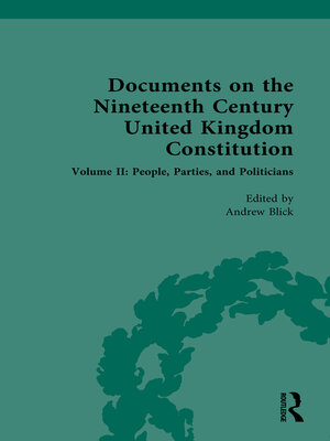cover image of Documents on the Nineteenth Century United Kingdom Constitution, Volume II